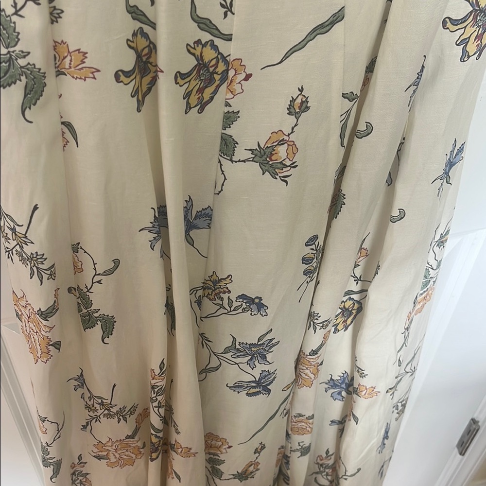 Hermoza Cream and Blue Maxi Sundress Spaghetti Strap - Picture 4 of 7